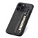 iPhone 15 Pro Max Carbon Fiber Horizontal Flip Zipper Wallet Phone Case - Black