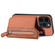 iPhone 15 Pro Max Carbon Fiber Horizontal Flip Zipper Wallet Phone Case - Brown