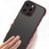 iPhone 15 Pro Max Aurora Series Lens Protector + Metal Frame Phone Case - Black Red