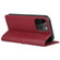 iPhone 15 Pro Max GEBEI Top-grain Horizontal Flip Leather Phone Case - Wine Red