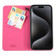 iPhone 15 Pro Max GEBEI Top-grain Horizontal Flip Leather Phone Case - Rose Red