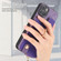 iPhone 15 Pro Max Cross Leather Ring Vertical Zipper Wallet Back Phone Case - Purple