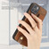 iPhone 15 Pro Max Cross Leather Ring Vertical Zipper Wallet Back Phone Case - Brown