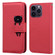 iPhone 15 Pro Max Cartoon Buckle Horizontal Flip Leather Phone Case - Red