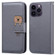 iPhone 15 Pro Max Cartoon Buckle Horizontal Flip Leather Phone Case - Grey