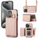 iPhone 15 Pro Max Crossbody Ring Wallet Leather Back Cover Phone Case - Pink