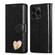 iPhone 15 Pro Max Glitter Powder Love Leather Phone Case - Black