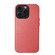 iPhone 15 Pro Max Lamb Grain PU Back Cover Phone Case - Red