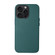 iPhone 15 Pro Max Lamb Grain PU Back Cover Phone Case - Dark Green