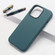 iPhone 15 Pro Max Lamb Grain PU Back Cover Phone Case - Dark Green