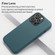 iPhone 15 Pro Max Lamb Grain PU Back Cover Phone Case - Dark Green