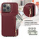 iPhone 15 Pro Max Crossbody Lanyard Zipper Wallet Leather Phone Case - Wine Red