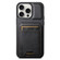 iPhone 15 Pro Max Suteni H02 Leather Wallet Stand Back Phone Case - Black