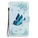 iPhone 15 Pro Crystal Texture Colored Drawing Leather Phone Case - Blue Pansies