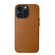 iPhone 15 Pro Lamb Grain PU Back Cover Phone Case - Brown