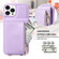 iPhone 15 Pro Crossbody Lanyard Zipper Wallet Leather Phone Case - Purple