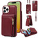 iPhone 15 Pro Crossbody Lanyard Zipper Wallet Leather Phone Case - Wine Red