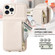 iPhone 15 Pro Crossbody Lanyard Zipper Wallet Leather Phone Case - Beige