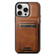 iPhone 15 Pro Suteni H02 Leather Wallet Stand Back Phone Case - Brown