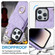 iPhone 15 Pro Rhombic Texture Card Bag Phone Case with Long Lanyard - Light Purple