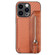 iPhone 15 Pro Carbon Fiber Horizontal Flip Zipper Wallet Phone Case - Brown
