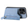 iPhone 15 Pro Carbon Fiber Horizontal Flip Zipper Wallet Phone Case - Blue