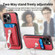 iPhone 15 Pro Skin Feel Ring Holder Wallet Magnetic Phone Case - Red