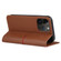 iPhone 15 Pro GEBEI Top-grain Horizontal Flip Leather Phone Case - Brown