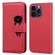 iPhone 15 Pro Cartoon Buckle Horizontal Flip Leather Phone Case - Red