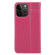 iPhone 15 Pro GEBEI Top-grain Horizontal Flip Leather Phone Case - Rose Red