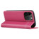 iPhone 15 Pro GEBEI Top-grain Horizontal Flip Leather Phone Case - Rose Red