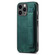 iPhone 15 Pro Retro Wristband Holder Leather Back Phone Case - Green