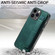 iPhone 15 Pro Retro Wristband Holder Leather Back Phone Case - Green