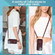 iPhone 15 Rhombic Texture Card Bag Phone Case with Long Lanyard - Wine Red