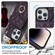 iPhone 15 Rhombic Texture Card Bag Phone Case with Long Lanyard - Dark Purple