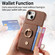 iPhone 15 Litchi Leather Oil Edge Ring Card Back Phone Case - Brown