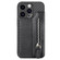 iPhone 15 Carbon Fiber Horizontal Flip Zipper Wallet Phone Case - Black