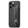 iPhone 15 Carbon Fiber Horizontal Flip Zipper Wallet Phone Case - Black