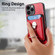 iPhone 15 Skin Feel Ring Holder Wallet Magnetic Phone Case - Red