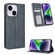 iPhone 15 Magnetic Buckle Retro Texture Leather Phone Case - Blue