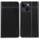 iPhone 15 GEBEI Top-grain Horizontal Flip Leather Phone Case - Black