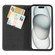 iPhone 15 GEBEI Top-grain Horizontal Flip Leather Phone Case - Black