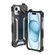 iPhone 15 R-JUST RJ17 Shockproof Armor Metal Phone Case - Black