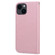 iPhone 15 Cartoon Buckle Horizontal Flip Leather Phone Case - Pink