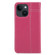 iPhone 15 GEBEI Top-grain Horizontal Flip Leather Phone Case - Rose Red