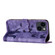 iPhone 15 Butterfly Cat Embossing Flip Leather Phone Case - Purple