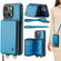iPhone 15 JEEHOOD C22 Series Zipper Wallet Leather Phone Case with Dual Lanyard - Blue