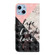 iPhone 15 Oil Embossed 3D Drawing Leather Phone Case - Stitching Marble