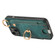 iPhone 15 Retro Skin-feel Ring Card Bag Phone Case with Hang Loop - Green