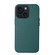 iPhone 15 Lamb Grain PU Back Cover Phone Case - Dark Green